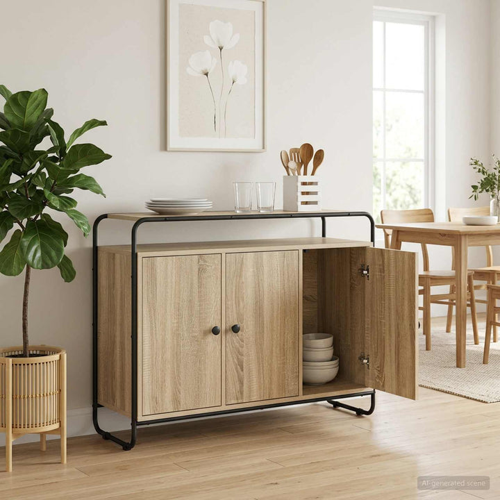Skænk Sonoma-eg 102 x 35 x 75 cm Konstrueret træ