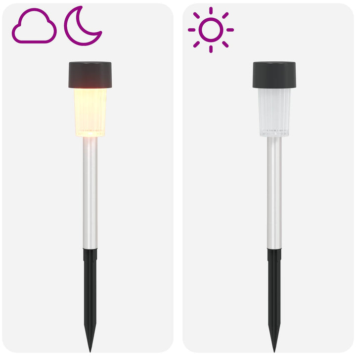 Udendørs sollys med jordspyd 24 pcs Varm hvid 29,5 cm