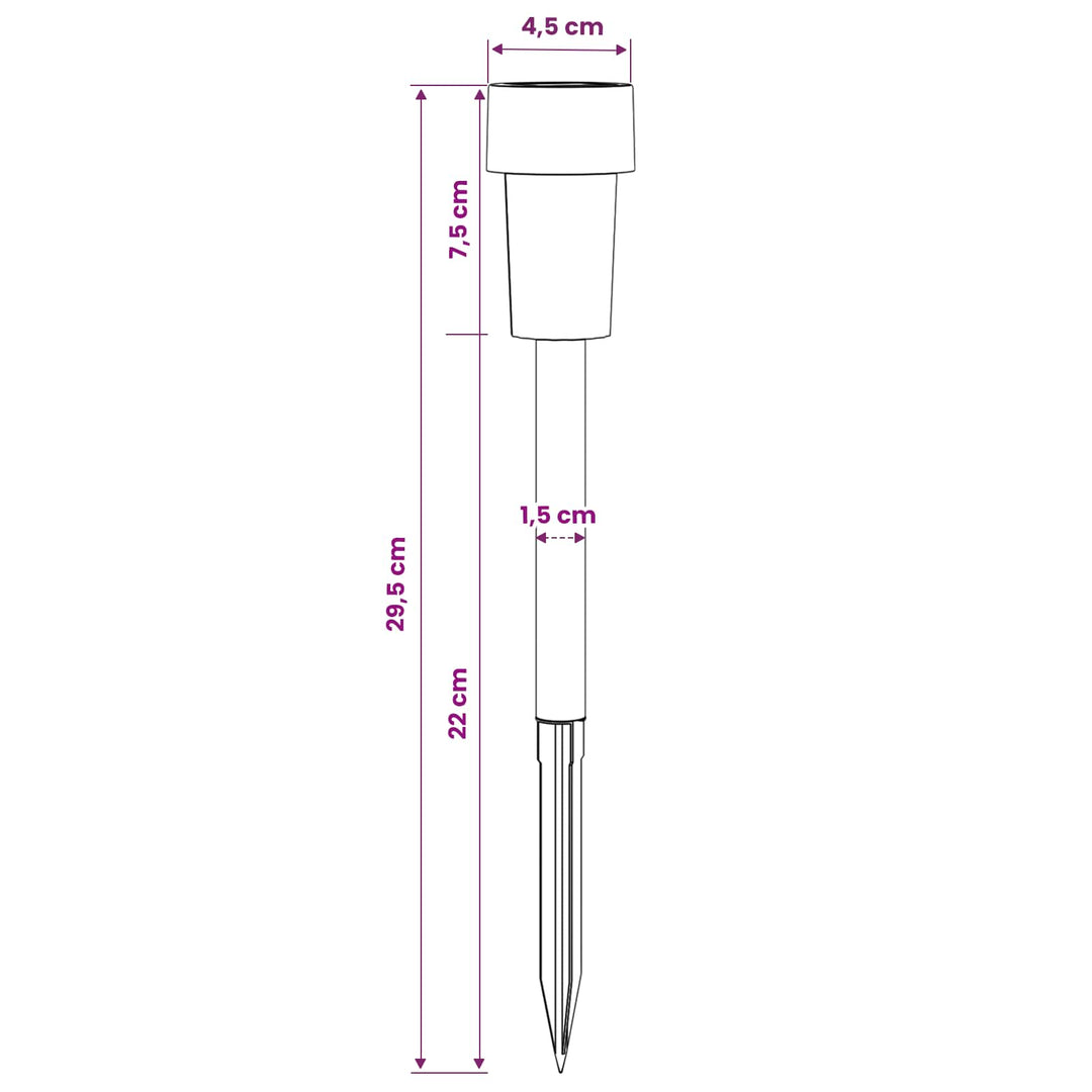 Udendørs sollys med jordspyd 24 pcs Varm hvid 29,5 cm