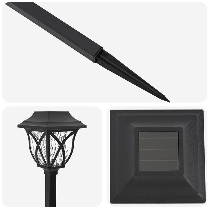 Udendørs sollys med jordspyd 24 pcs Varm hvid 42 cm PP
