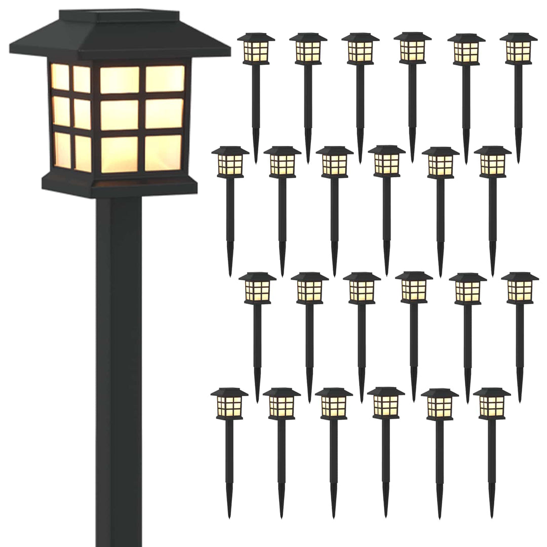 Udendørs sollys med jordspyd 24 pcs Varm hvid 38,5 cm PP