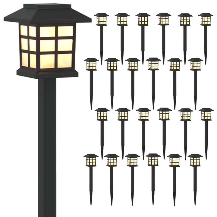 Udendørs sollys med jordspyd 24 pcs Varm hvid 38,5 cm PP