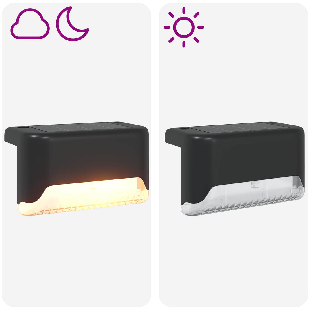 Udendørs sollys med jordspyd 12 pcs Varm hvid 4,5 cm ABS og PS