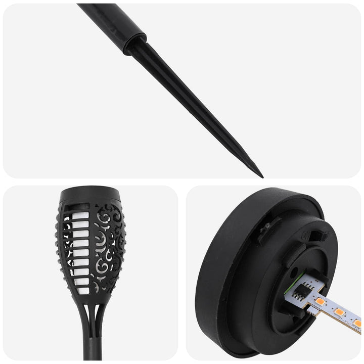 Udendørs sollys med jordspyd 6 pcs Varm hvid 47,5 cm ABS