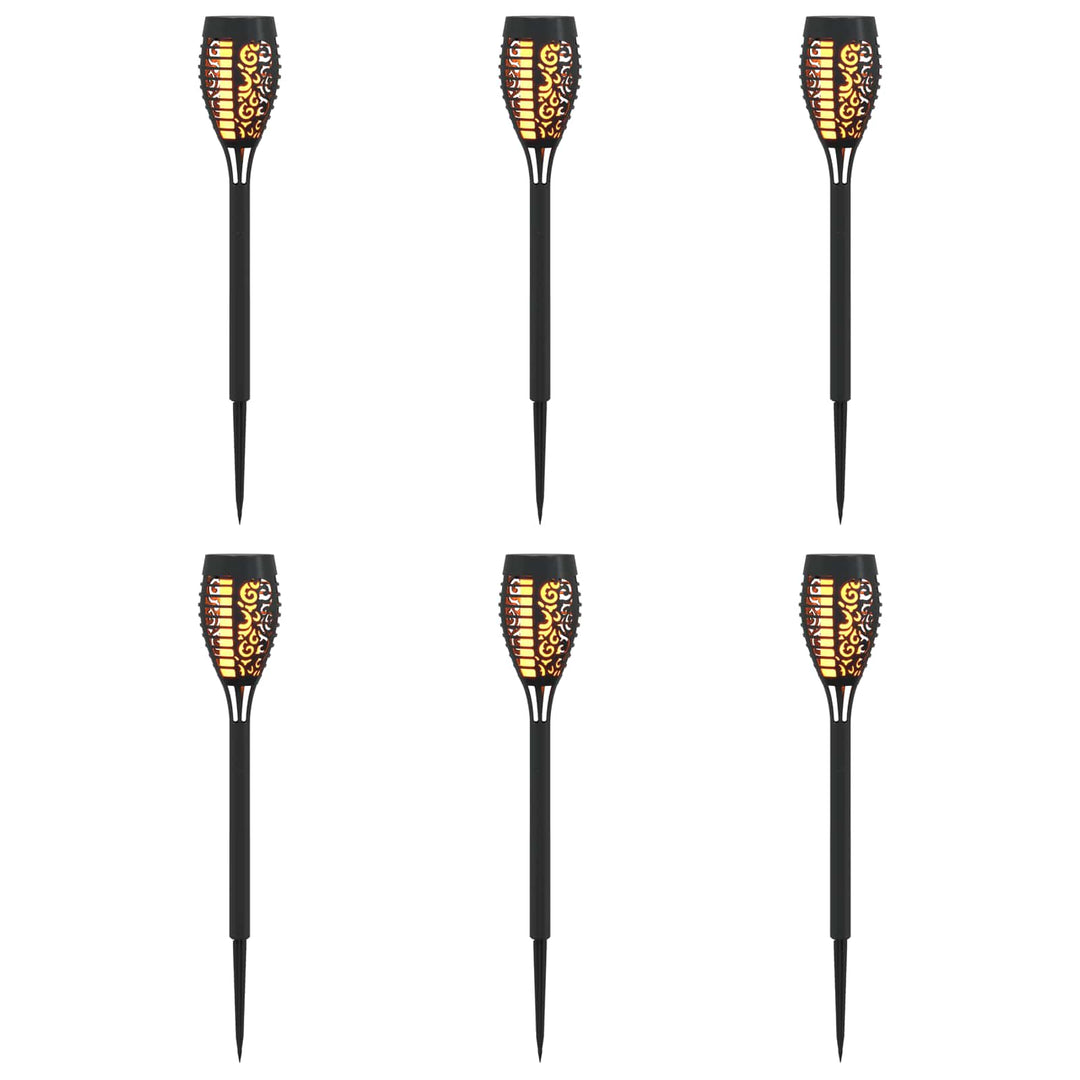 Udendørs sollys med jordspyd 6 pcs Varm hvid 47,5 cm ABS