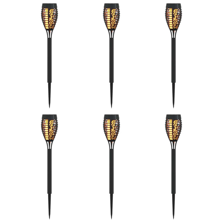 Udendørs sollys med jordspyd 6 pcs Varm hvid 47,5 cm ABS