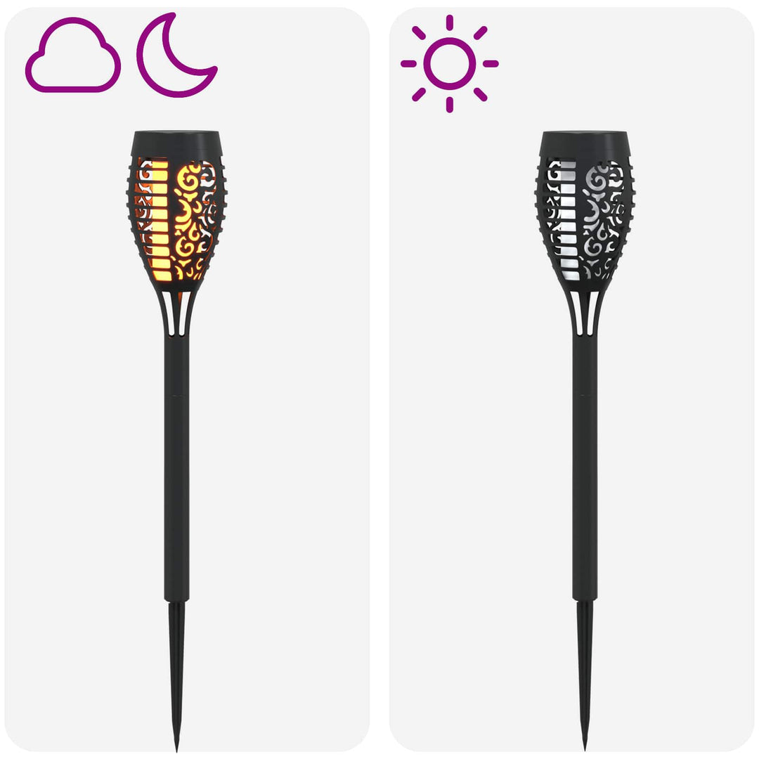 Udendørs sollys med jordspyd 6 pcs Varm hvid 47,5 cm ABS
