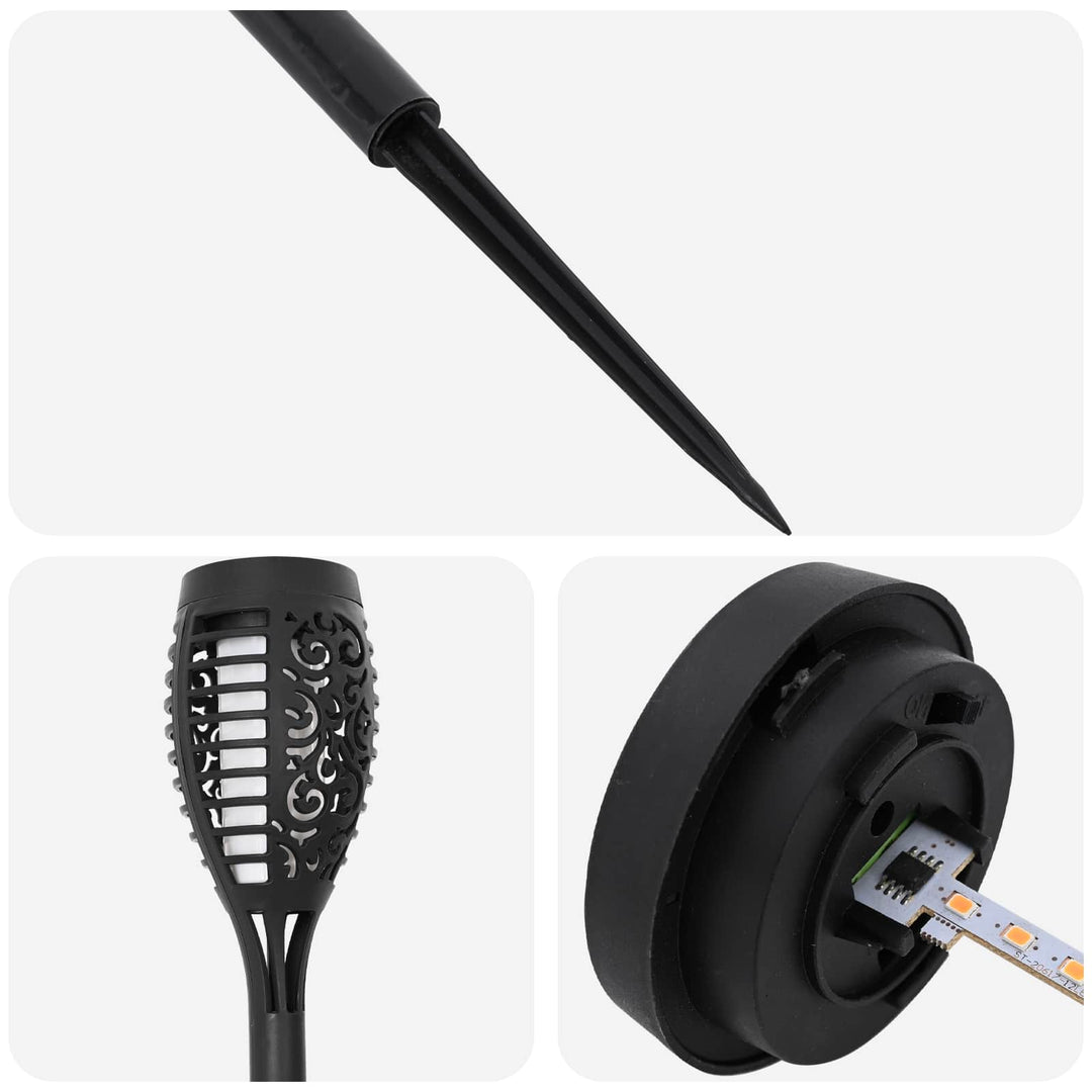 Udendørs sollys med jordspyd 12 pcs Varm hvid 47,5 cm ABS