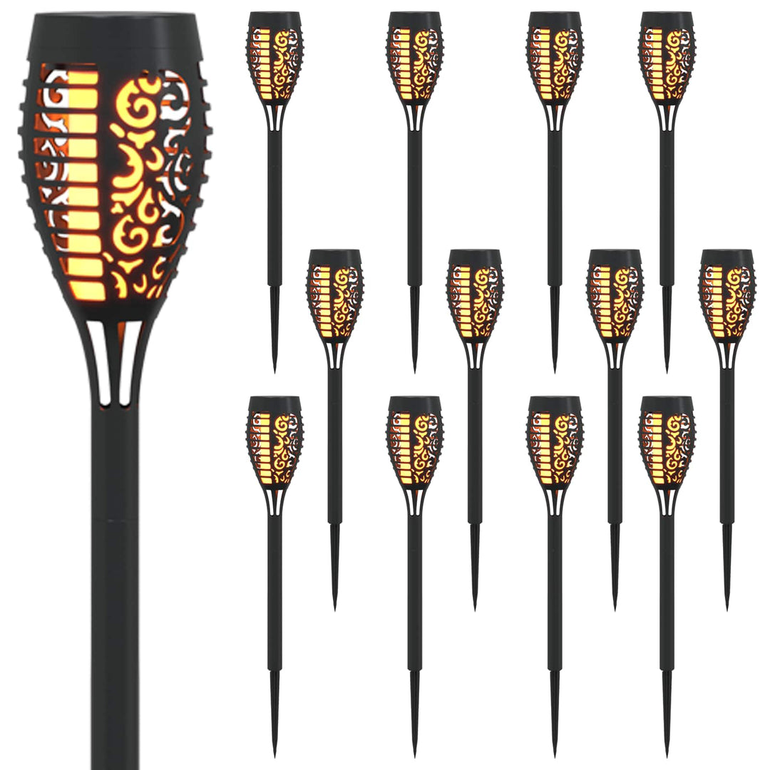 Udendørs sollys med jordspyd 12 pcs Varm hvid 47,5 cm ABS