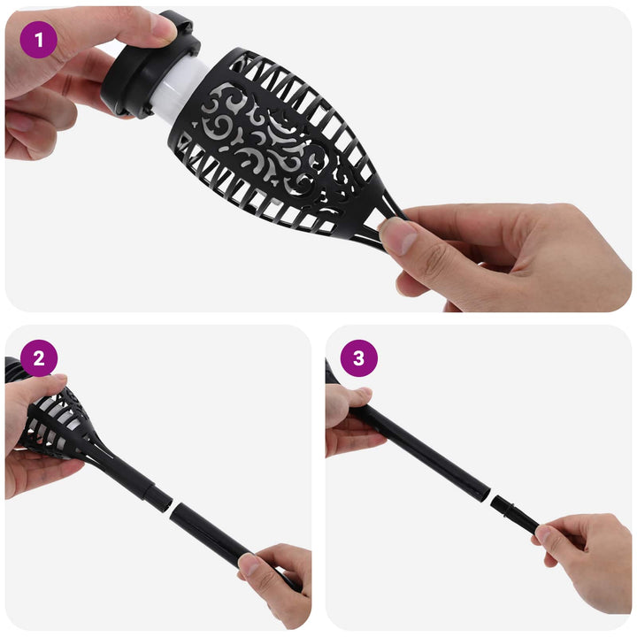 Udendørs sollys med jordspyd 12 pcs Varm hvid 47,5 cm ABS