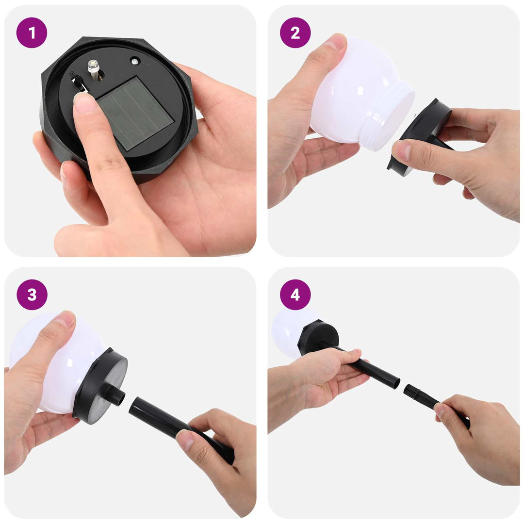Udendørs sollys med jordspyd 4 pcs Varm hvid 38,5 cm ABS