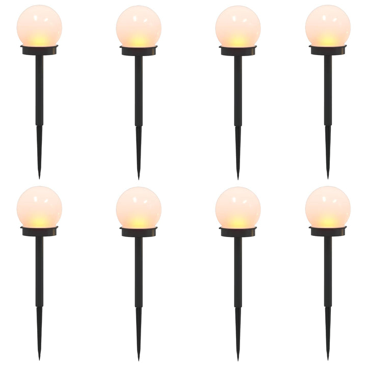 Udendørs sollys med jordspyd 8 pcs Varm hvid 38,5 cm ABS