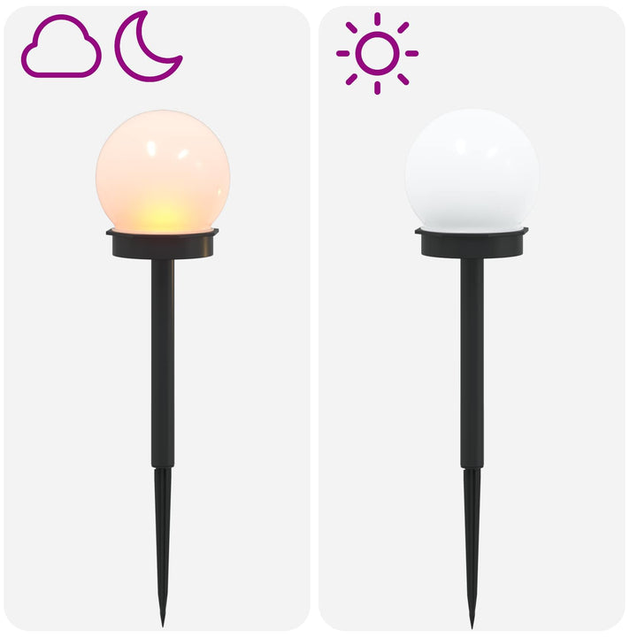 Udendørs sollys med jordspyd 8 pcs Varm hvid 38,5 cm ABS