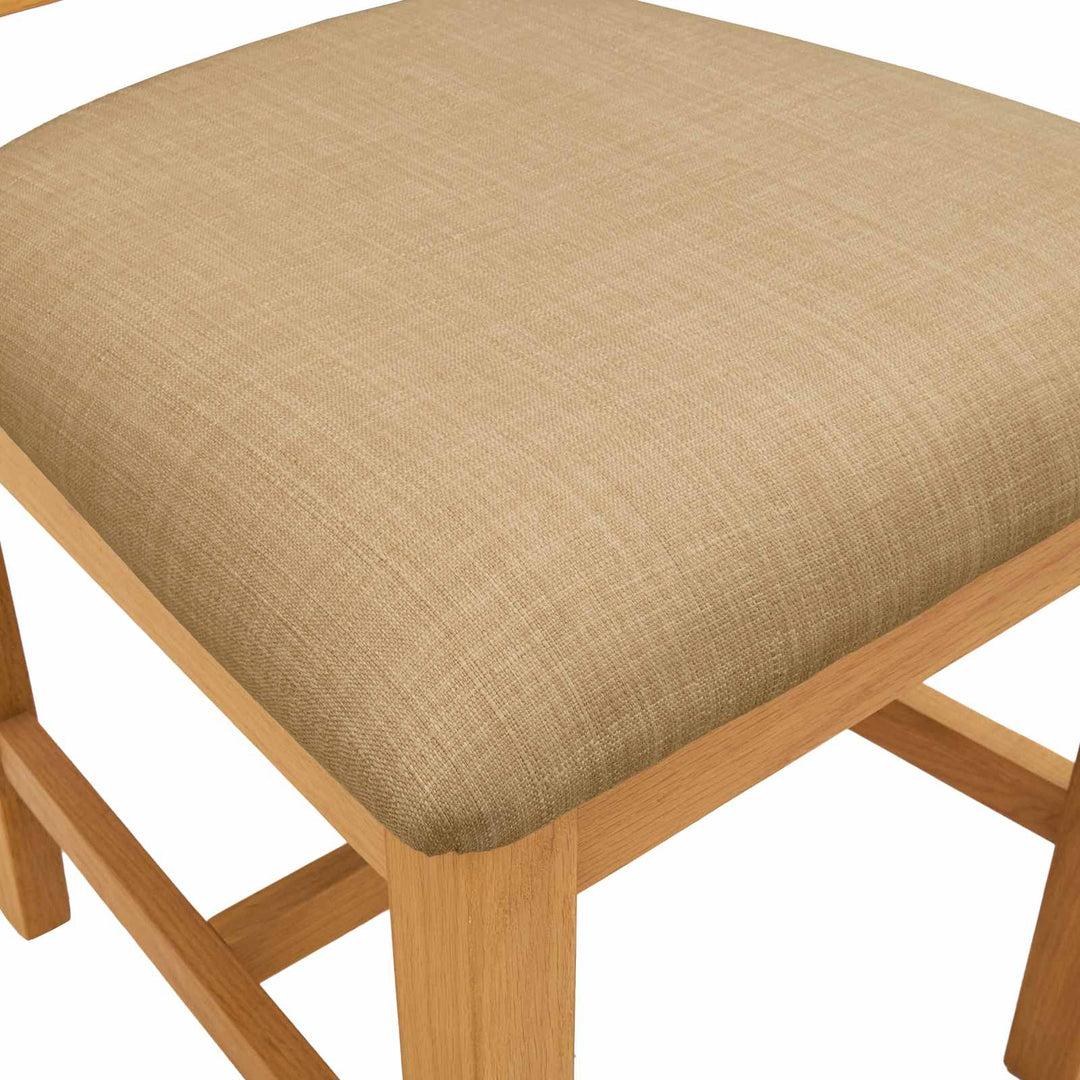 Spisestuestol VENLO 2 stk. Massivt Eg Træ Beige 45 x 53 x 92 cm