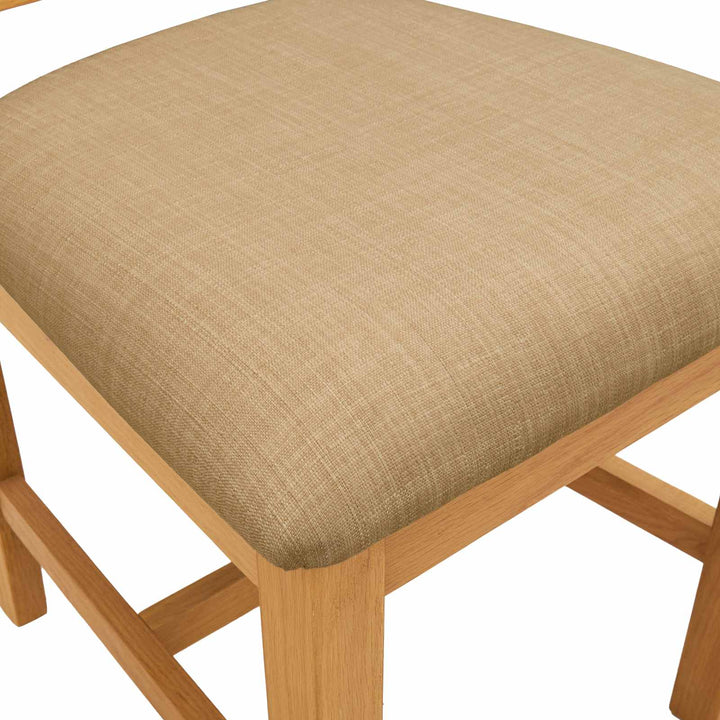 Spisestuestol VENLO 2 stk. Massivt Eg Træ Beige 45 x 53 x 92 cm