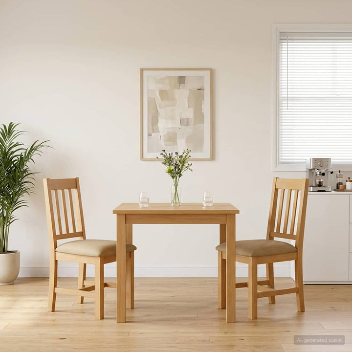 Spisestuestol VENLO 2 stk. Massivt Eg Træ Beige 45 x 53 x 92 cm