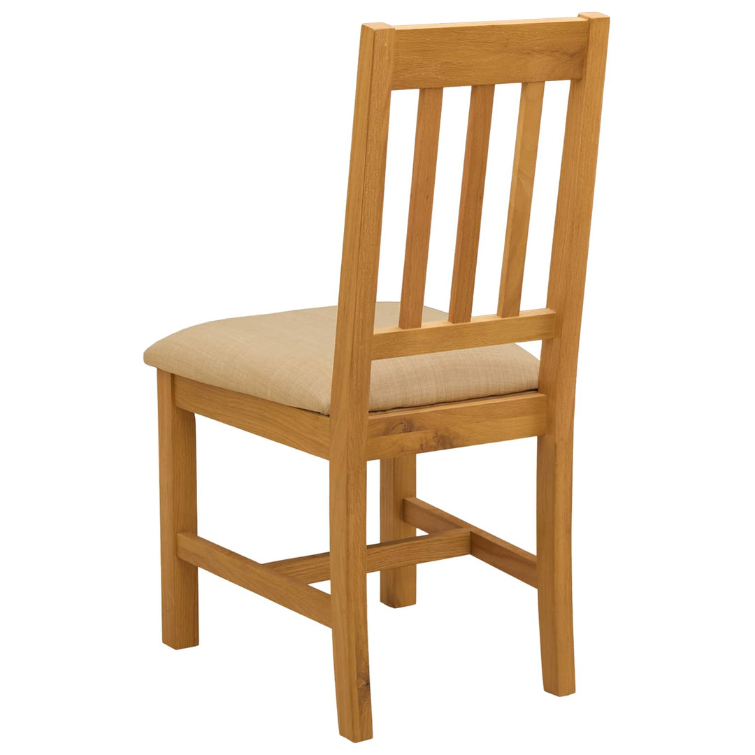 Spisestuestol VENLO 2 stk. Massivt Eg Træ Beige 45 x 53 x 92 cm