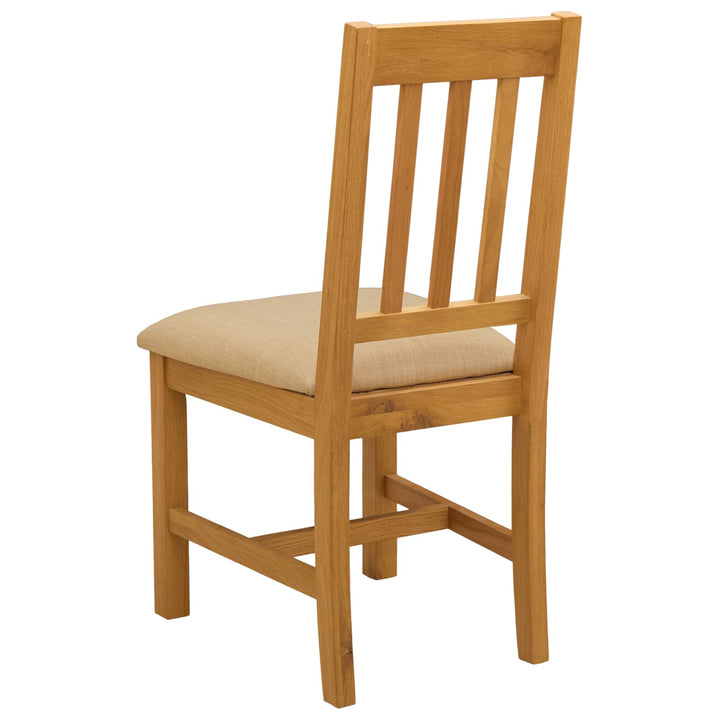 Spisestuestol VENLO 2 stk. Massivt Eg Træ Beige 45 x 53 x 92 cm