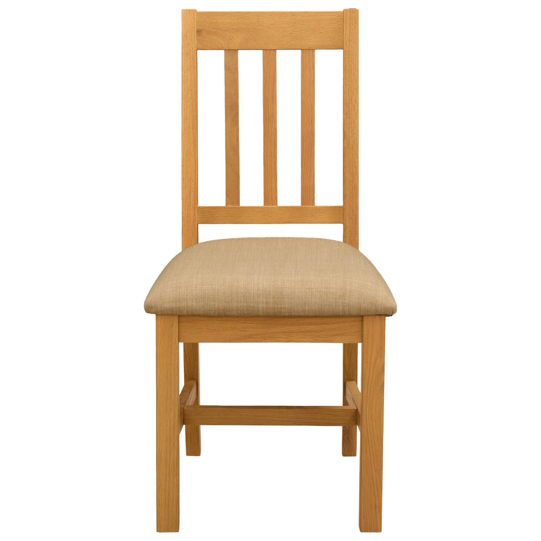 Spisestuestol VENLO 2 stk. Massivt Eg Træ Beige 45 x 53 x 92 cm