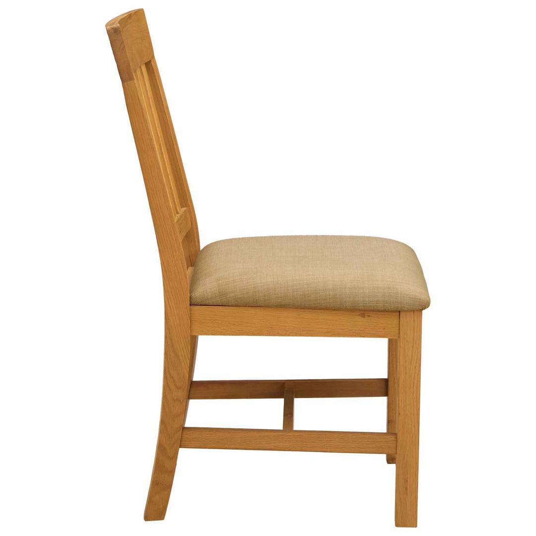 Spisestuestol VENLO 2 stk. Massivt Eg Træ Beige 45 x 53 x 92 cm