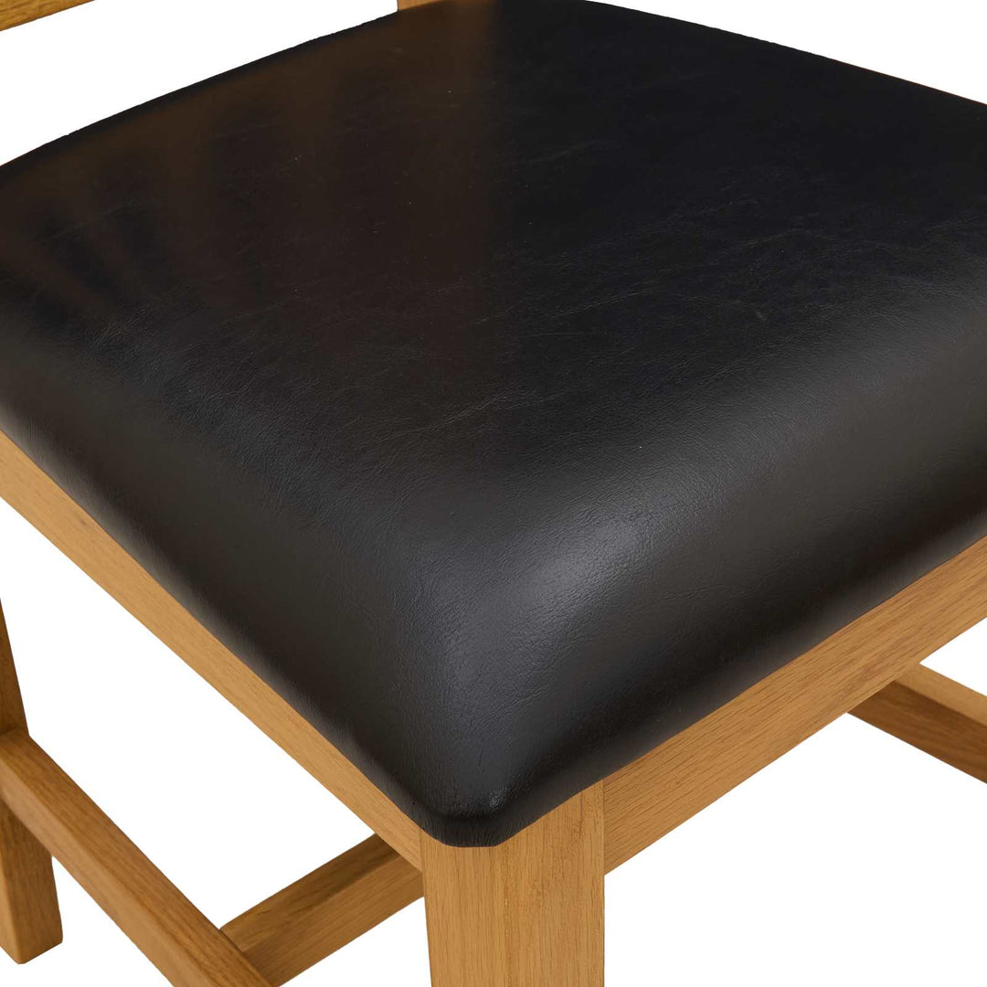 Spisestuestol VENLO 2 stk. Massivt Eg Træ Sort 45 x 53 x 92 cm