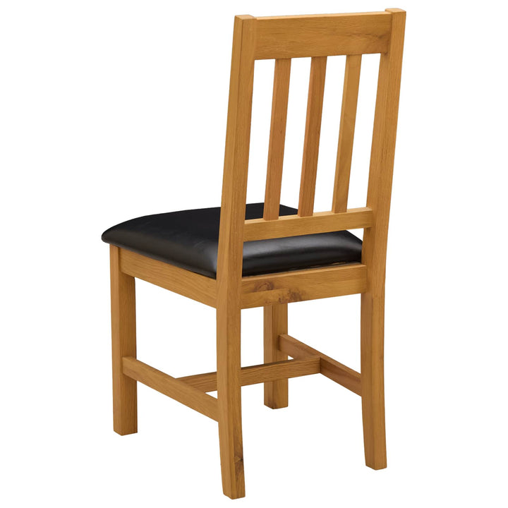Spisestuestol VENLO 2 stk. Massivt Eg Træ Sort 45 x 53 x 92 cm