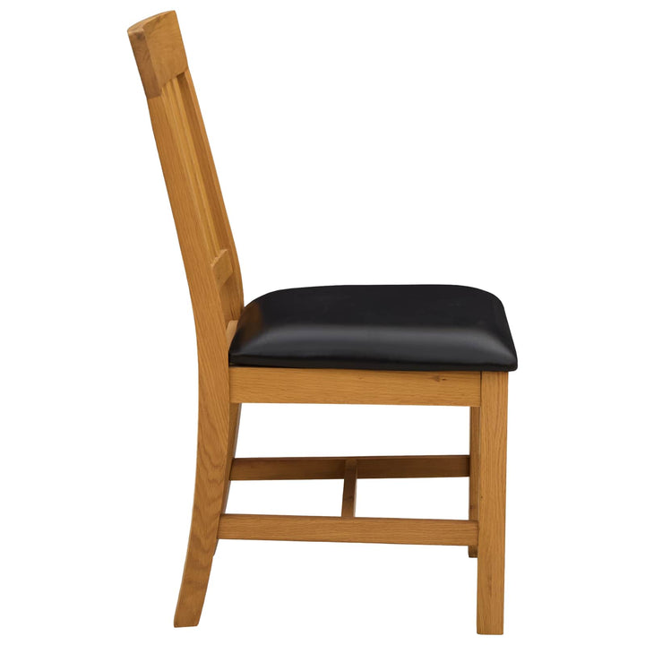 Spisestuestol VENLO 2 stk. Massivt Eg Træ Sort 45 x 53 x 92 cm