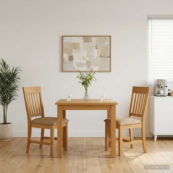 Spisestuestol 2 pcs Massivt Eg Træ Beige 45 x 59 x 92 cm