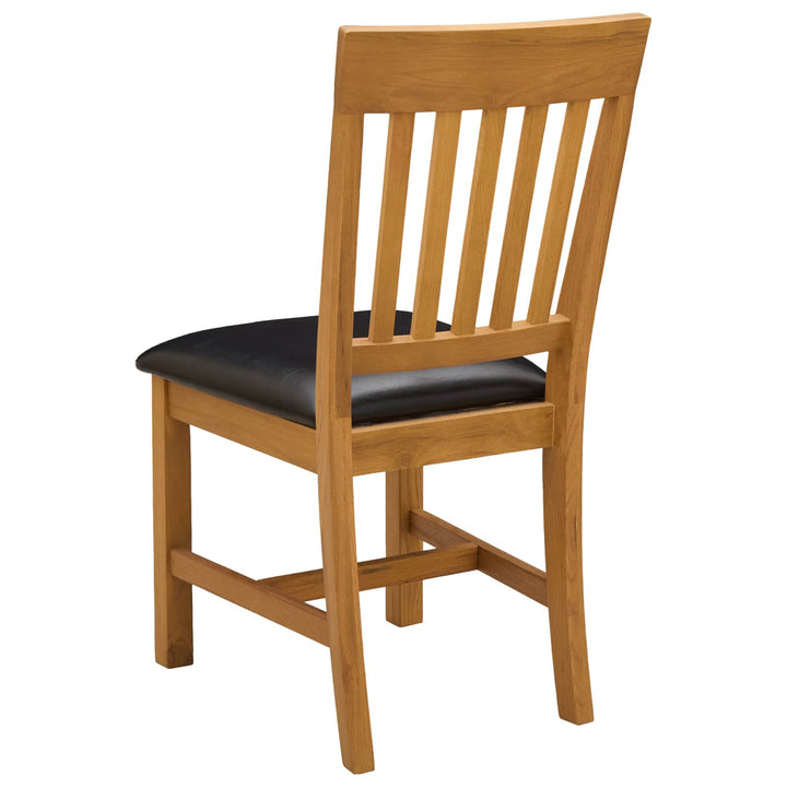 Spisestuestol 2 pcs Massivt Eg Træ Sort 45 x 59 x 92 cm