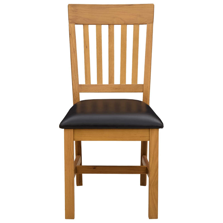 Spisestuestol 2 pcs Massivt Eg Træ Sort 45 x 59 x 92 cm