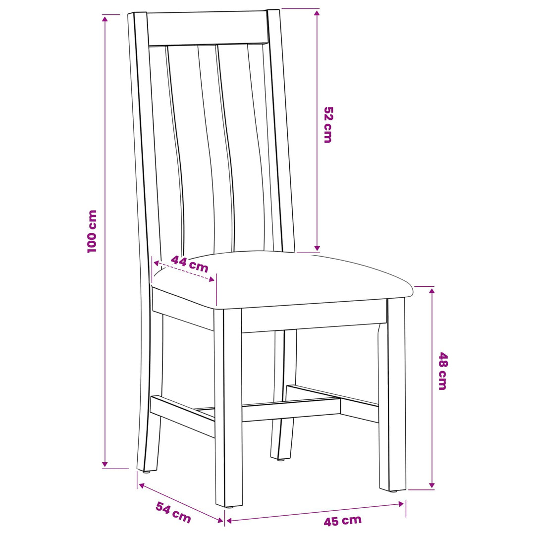 Spisestuestol 2 pcs Massivt Eg Træ Grå 45 x 54 x 100 cm