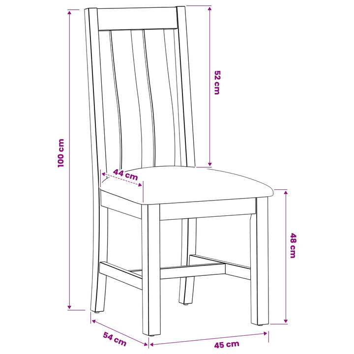 Spisestuestol 2 pcs Massivt Eg Træ Grå 45 x 54 x 100 cm