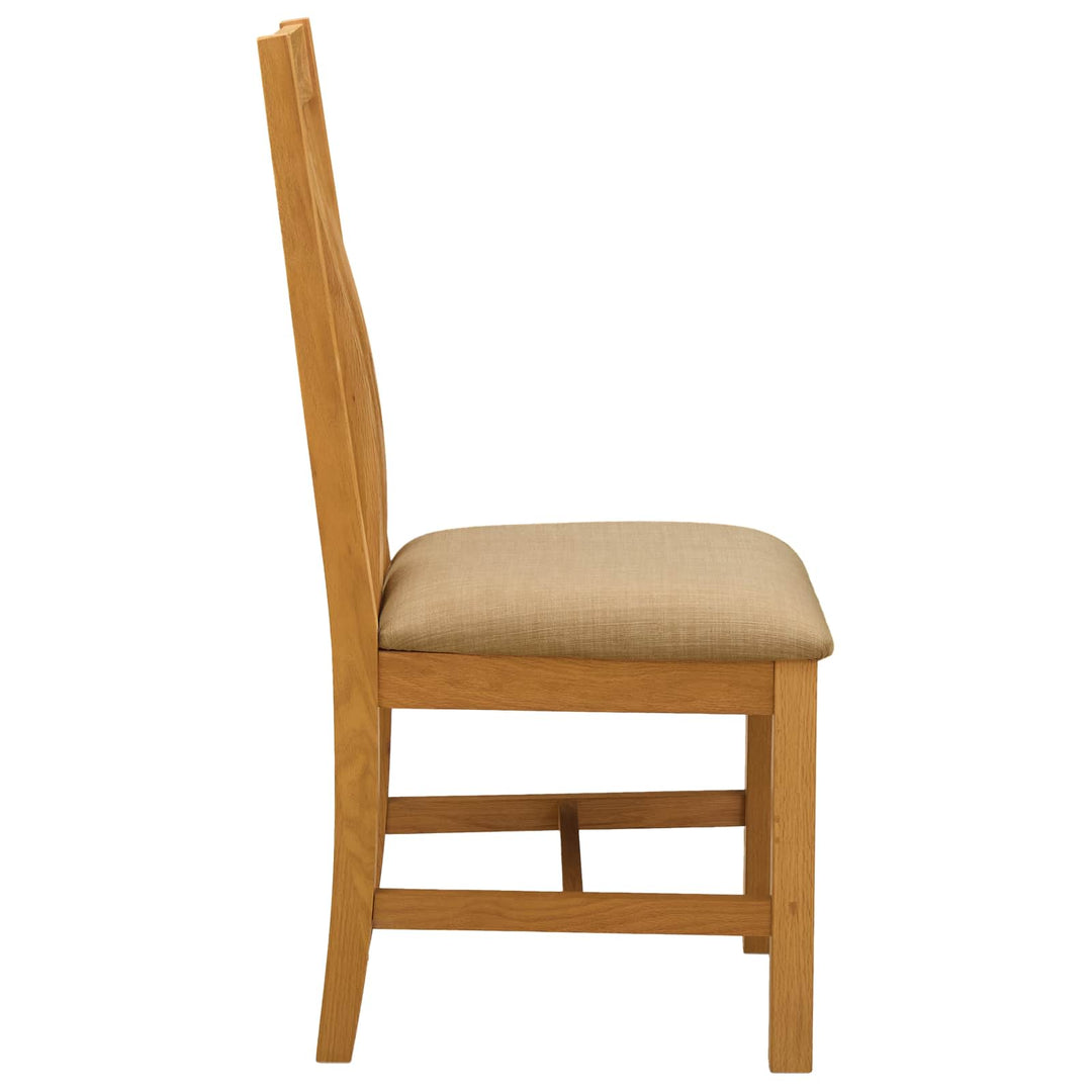 Spisestuestol 2 pcs Massivt Eg Træ Beige 45 x 54 x 100 cm