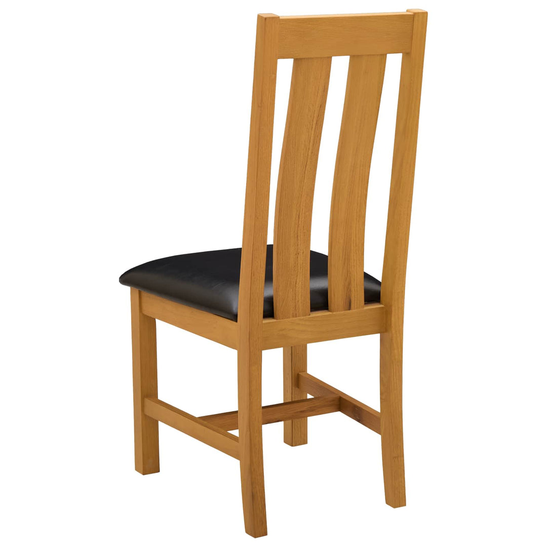 Spisestuestol 2 pcs Massivt Eg Træ Sort 45 x 54 x 100 cm
