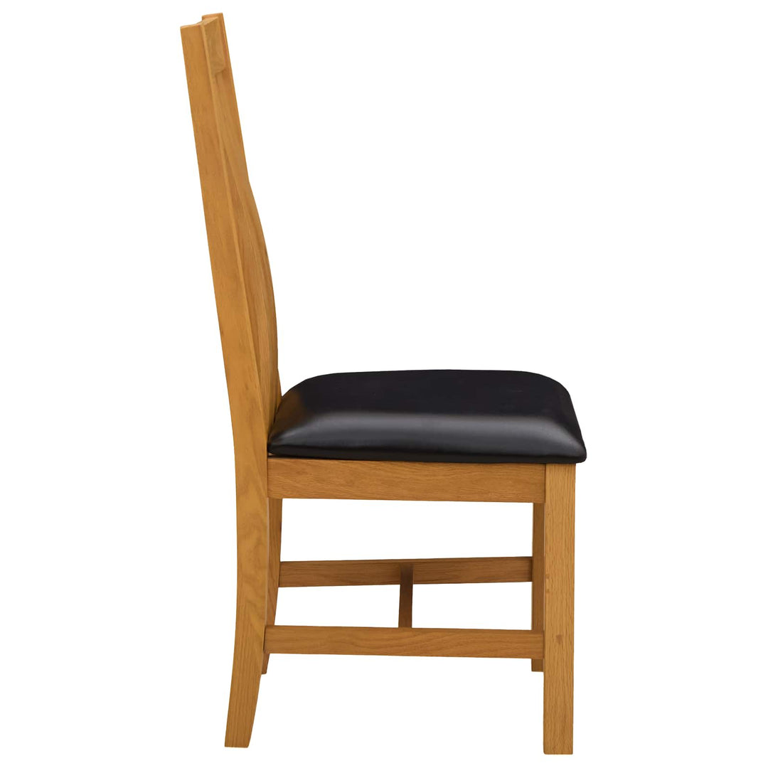 Spisestuestol 2 pcs Massivt Eg Træ Sort 45 x 54 x 100 cm