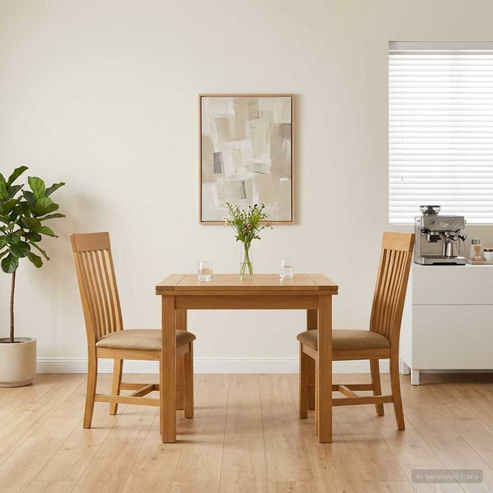 Spisestuestol 2 pcs Massivt Eg Træ Beige 45 x 59,5 x 100 cm