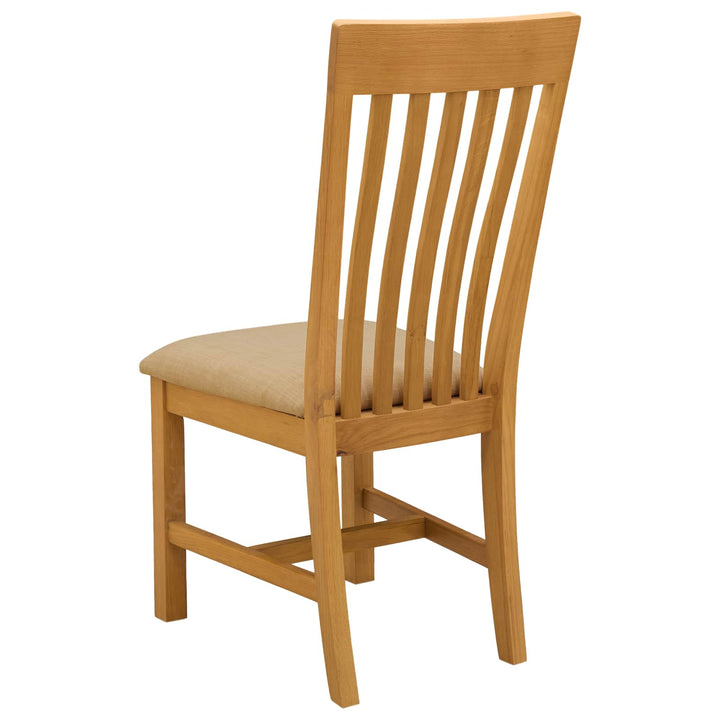 Spisestuestol 2 pcs Massivt Eg Træ Beige 45 x 59,5 x 100 cm