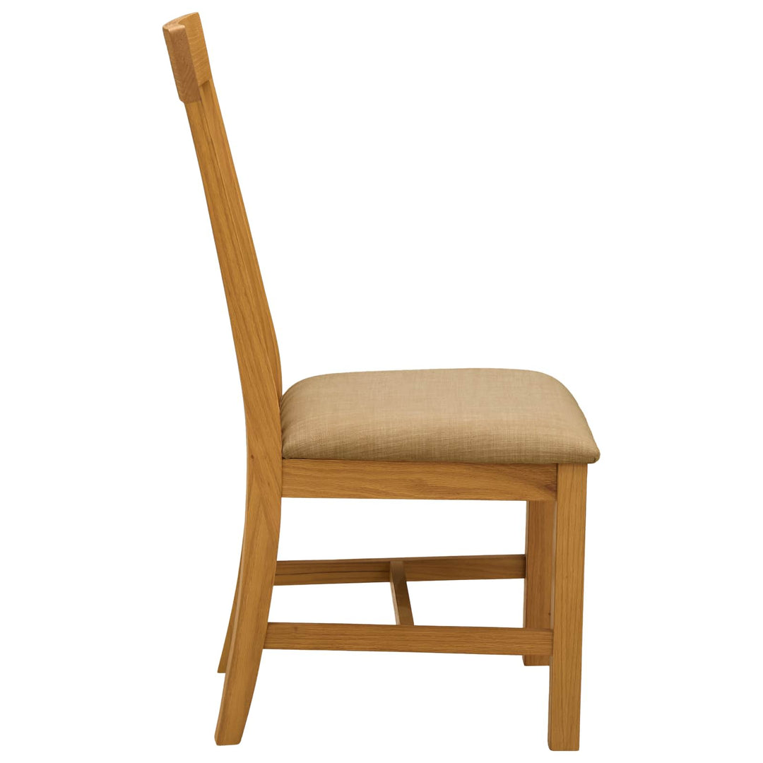 Spisestuestol 2 pcs Massivt Eg Træ Beige 45 x 59,5 x 100 cm