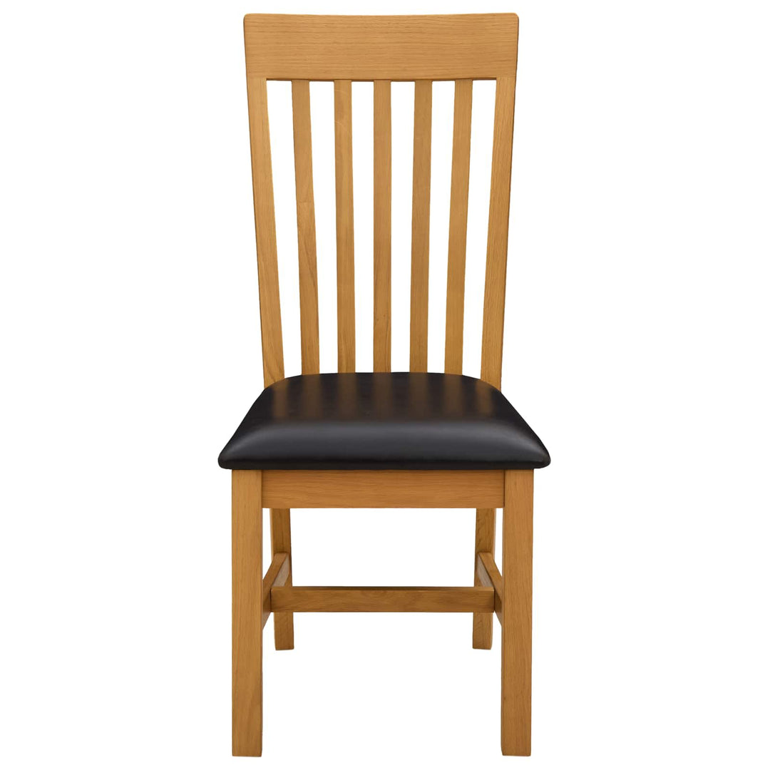 Spisestuestol 2 pcs Massivt Eg Træ Sort 45 x 59,5 x 100 cm