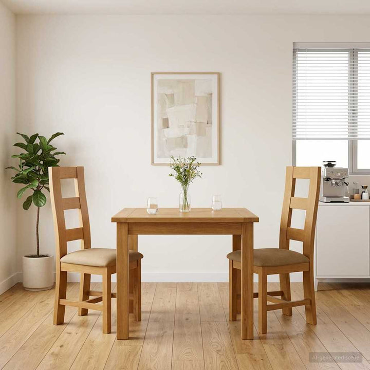 Spisestuestol 2 pcs Massivt Eg Træ Beige 45 x 51 x 105 cm