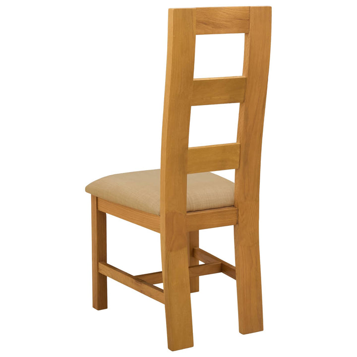 Spisestuestol 2 pcs Massivt Eg Træ Beige 45 x 51 x 105 cm