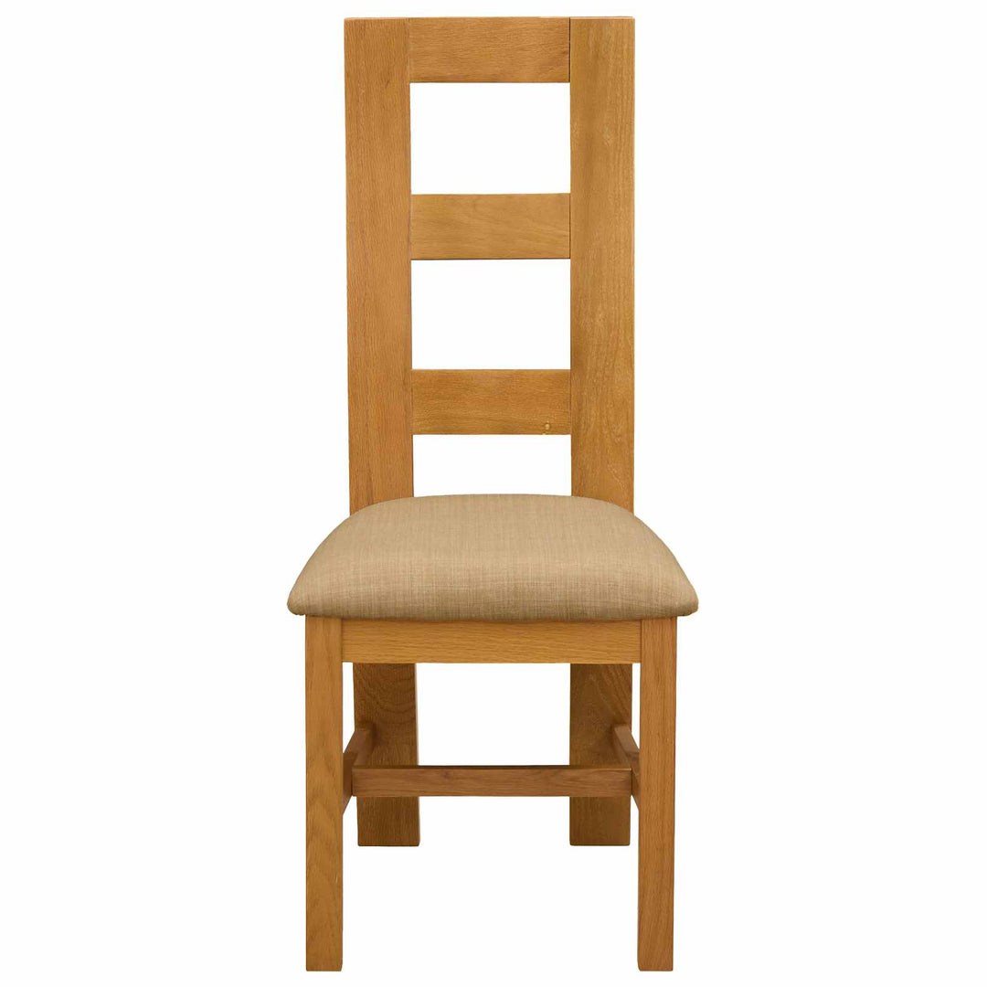 Spisestuestol 2 pcs Massivt Eg Træ Beige 45 x 51 x 105 cm