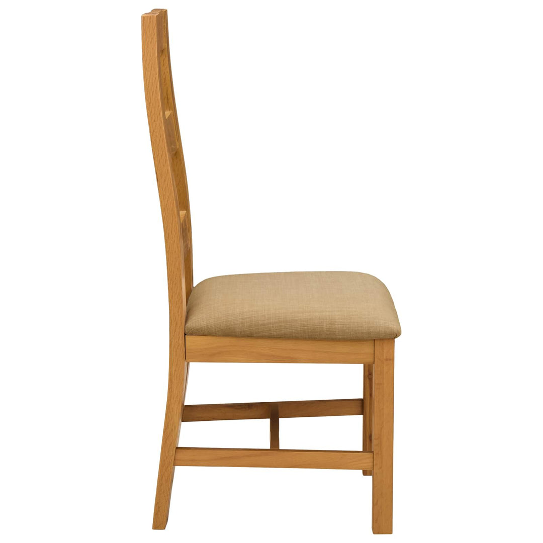Spisestuestol 2 pcs Massivt Eg Træ Beige 45 x 51 x 105 cm
