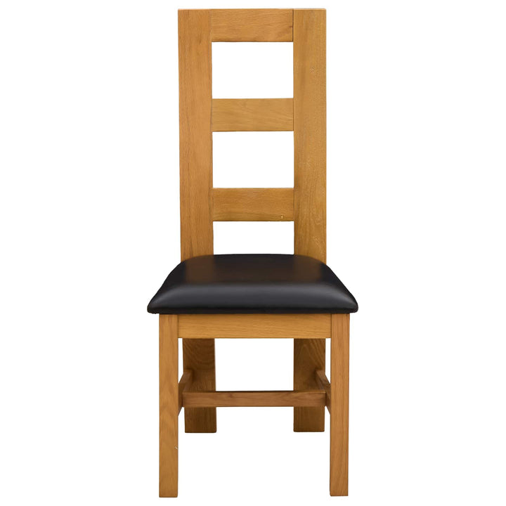 Spisestuestol 2 pcs Massivt Eg Træ Sort 45 x 51 x 105 cm