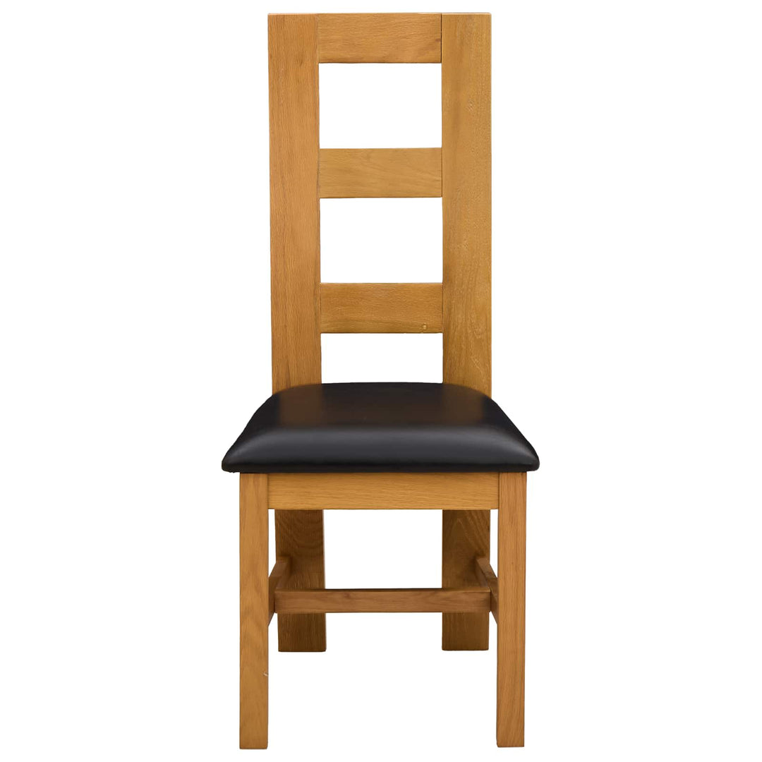 Spisestuestol 2 pcs Massivt Eg Træ Sort 45 x 51 x 105 cm