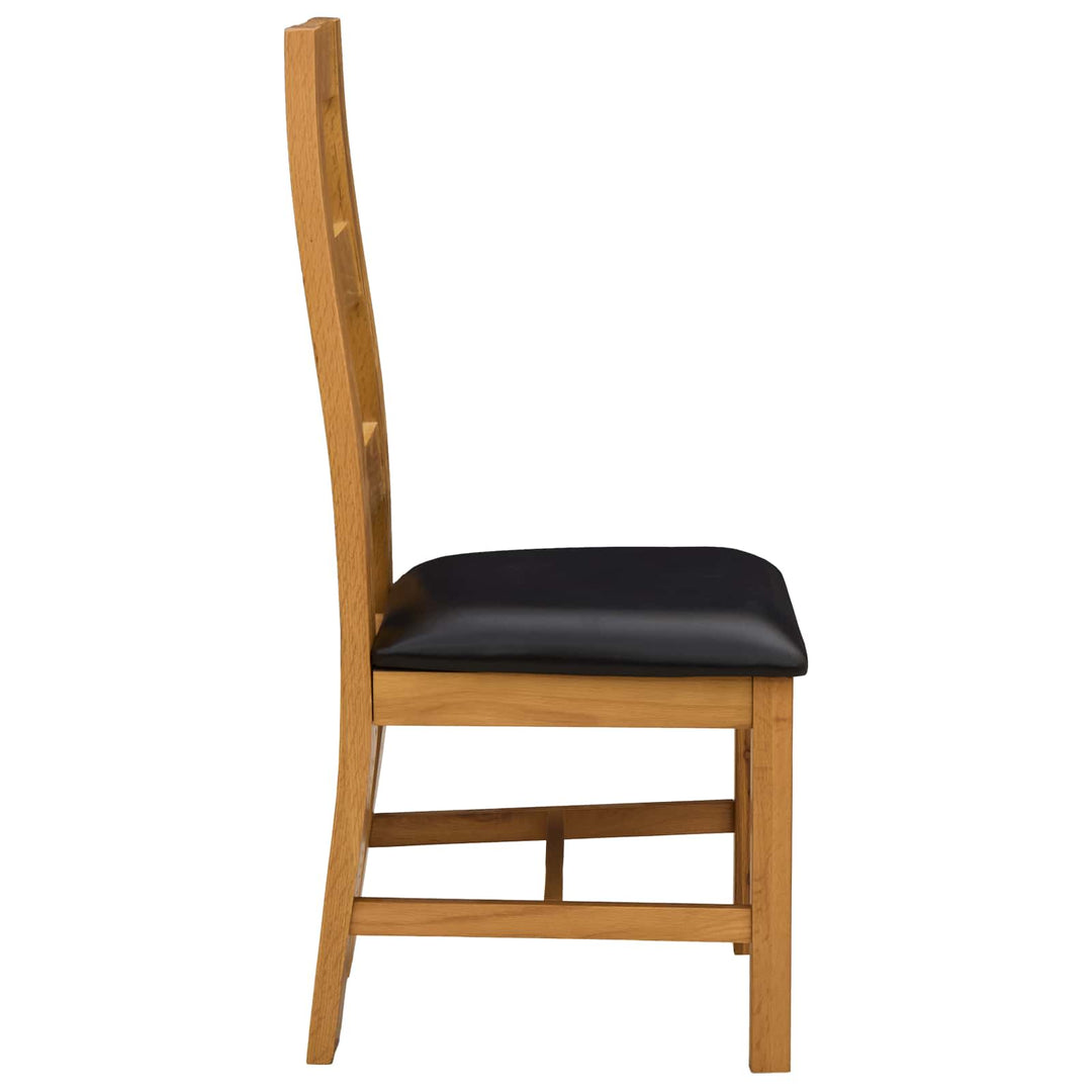 Spisestuestol 2 pcs Massivt Eg Træ Sort 45 x 51 x 105 cm