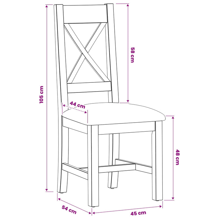 Spisestuestol 2 pcs Massivt Eg Træ Grå 45 x 54 x 105 cm