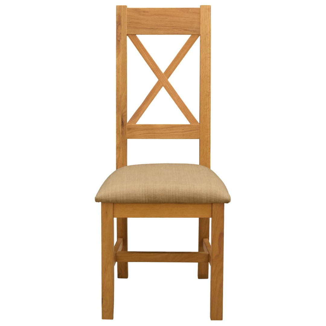 Spisestuestol 2 pcs Massivt Eg Træ Beige 45 x 54 x 105 cm