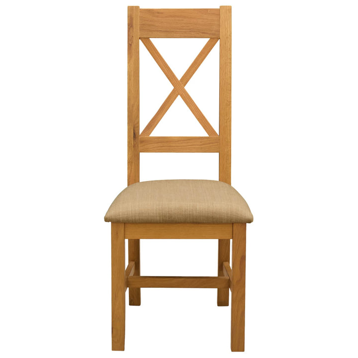 Spisestuestol 2 pcs Massivt Eg Træ Beige 45 x 54 x 105 cm