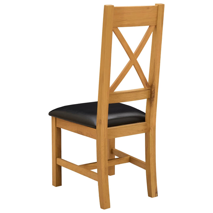 Spisestuestol 2 pcs Massivt Eg Træ Sort 45 x 54 x 105 cm